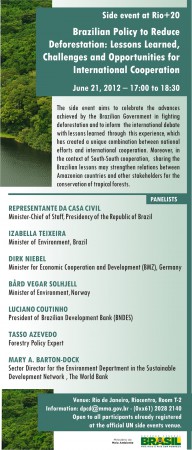Side Event: Brazilian Policy to Reduce Deflorestation
